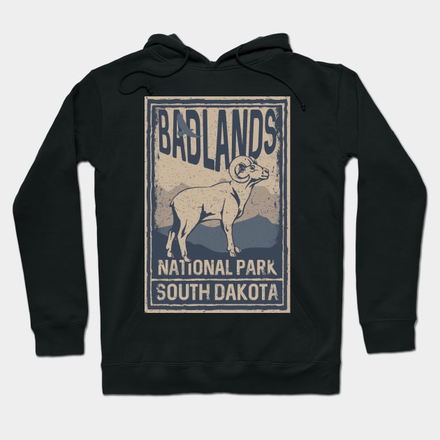 Badlands National Park Bighorn Ram Hoodie by SouthDakotaGifts